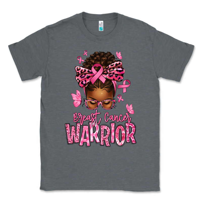 Brest Cancer Warrior Afro Messy Bun Classic Tee by texasbilliewilder | Teevron