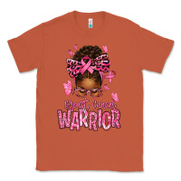 Copper brest cancer warrior afro messy bun Classic Tee - texasbilliewilder