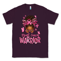 Plum brest cancer warrior afro messy bun Classic Tee - texasbilliewilder
