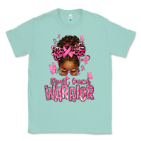 Seafoam brest cancer warrior afro messy bun Classic Tee - texasbilliewilder