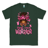 Sports Green brest cancer warrior afro messy bun Classic Tee - texasbilliewilder