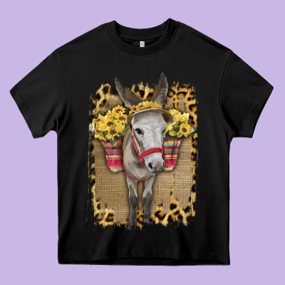 Donkey With Sunflowers Heavy Core Tee Designed By Bettercallsaul