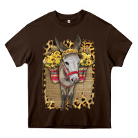 Chocolate Brown Donkey With Sunflowers Heavy Core Tee - Bettercallsaul