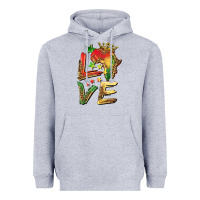 Heather Grey juneteenth love Heavyweight Hoodie - BarkalooDesign