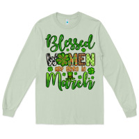 Matcha St. Patrick's Blessed women are born in March Long Sleeve Tee - OliviaCreatesArt