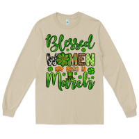 Mushroom St. Patrick's Blessed women are born in March Long Sleeve Tee - OliviaCreatesArt