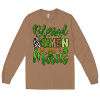 Toasted Coconut St. Patrick's Blessed women are born in March Long Sleeve Tee - OliviaCreatesArt