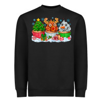 Black festive christmas cupcakes Heavyweight Sweatshirt - CowhideDigitalArt