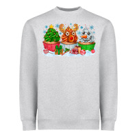 Heather Grey festive christmas cupcakes Heavyweight Sweatshirt - CowhideDigitalArt