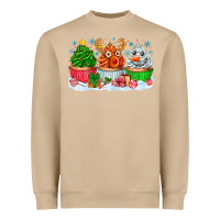 Mushroom festive christmas cupcakes Heavyweight Sweatshirt - CowhideDigitalArt