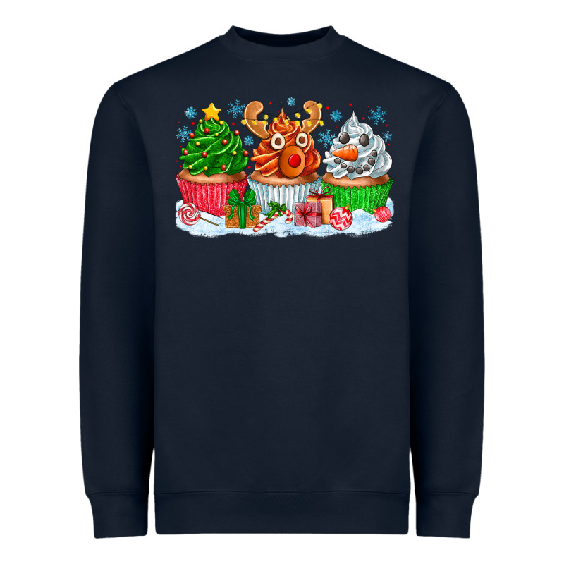 Festive Christmas Cupcakes Heavyweight Sweatshirt by CowhideDigitalArt | Teevron