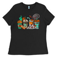 Black Basketball coffee cups Ladies Tee - NancyCooperArtShop