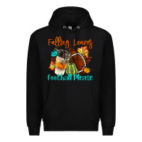 Black Falling Leaves Football Please Premium Hoodie - LillyAllenDesigns