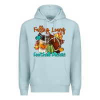 Blue Mist Falling Leaves Football Please Premium Hoodie - LillyAllenDesigns