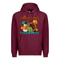 Burgundy Falling Leaves Football Please Premium Hoodie - LillyAllenDesigns