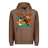 Chestnut Falling Leaves Football Please Premium Hoodie - LillyAllenDesigns