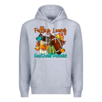 Heather Grey Falling Leaves Football Please Premium Hoodie - LillyAllenDesigns