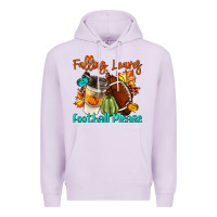 Lilac Falling Leaves Football Please Premium Hoodie - LillyAllenDesigns