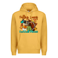 Mustard Falling Leaves Football Please Premium Hoodie - LillyAllenDesigns