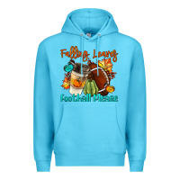Ocean Blue Falling Leaves Football Please Premium Hoodie - LillyAllenDesigns