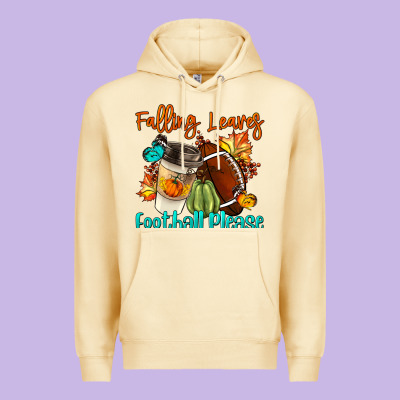 Falling Leaves Football Please Premium Hoodie Designed By Lillyallendesigns