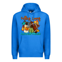 True Royal Falling Leaves Football Please Premium Hoodie - LillyAllenDesigns