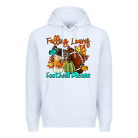 White Falling Leaves Football Please Premium Hoodie - LillyAllenDesigns