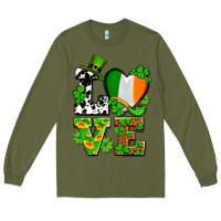 Army Green Love St. Patrick's Long Sleeve Tee - OliviaCreatesArt