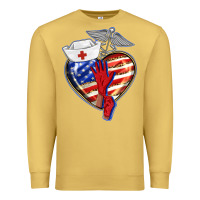 Antique Gold patriotic nurse love Premium Sweatshirt - BarkalooDesign