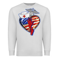 Dove Grey patriotic nurse love Premium Sweatshirt - BarkalooDesign