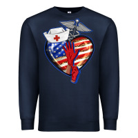 Navy patriotic nurse love Premium Sweatshirt - BarkalooDesign