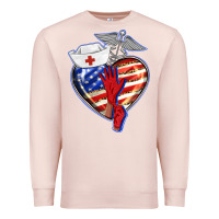 Pale Pink patriotic nurse love Premium Sweatshirt - BarkalooDesign