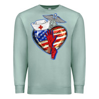 Seafoam patriotic nurse love Premium Sweatshirt - BarkalooDesign
