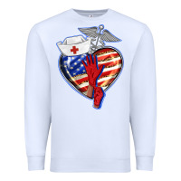 White patriotic nurse love Premium Sweatshirt - BarkalooDesign