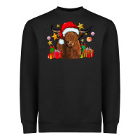 Black festive highland cow Heavyweight Sweatshirt - CowhideDigitalArt