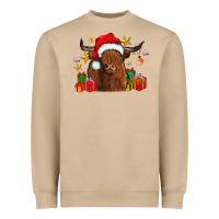 Festive Highland Cow Heavyweight Sweatshirt | Teevron