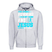 Heather Grey Christian Runner Half Marathon Running Race Jesus Gift Zipper Hoodie - trangStudio