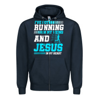 Navy Christian Runner Half Marathon Running Race Jesus Gift Zipper Hoodie - trangStudio