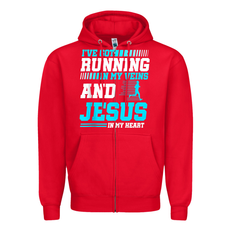 Christian Runner Half Marathon Running Race Jesus Gift Zipper Hoodie by trangStudio | Teevron