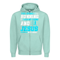 Seafoam Christian Runner Half Marathon Running Race Jesus Gift Zipper Hoodie - trangStudio