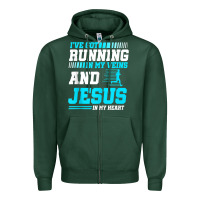 Sports Green Christian Runner Half Marathon Running Race Jesus Gift Zipper Hoodie - trangStudio