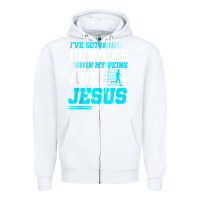 White Christian Runner Half Marathon Running Race Jesus Gift Zipper Hoodie - trangStudio