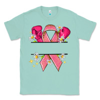 Seafoam Personalized Breast Cancer ribbon Classic Tee - NancyCooperArtShop