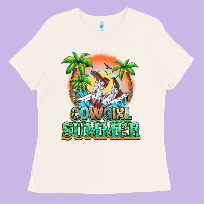 Cowgirl Summer Ladies Tee Designed By Nancycooperartshop