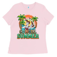 Bubblegum Pink Cowgirl summer Ladies Tee - NancyCooperArtShop