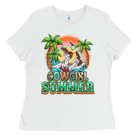 White Cowgirl summer Ladies Tee - NancyCooperArtShop