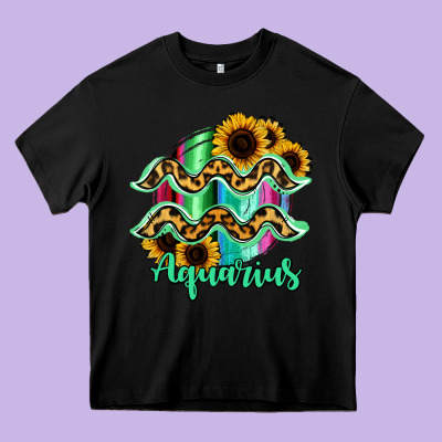 Aquarius Zodiac Heavy Core Tee Designed By Bettercallsaul