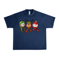 Navy christmas reindeer polar bear snowman Urban Heavy Tee - CowGirlArtShop