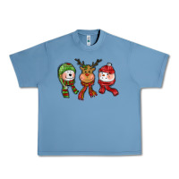 Pebble Blue christmas reindeer polar bear snowman Urban Heavy Tee - CowGirlArtShop