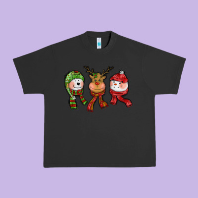 Christmas Reindeer Polar Bear Snowman Urban Heavy Tee Designed By Cowgirlartshop